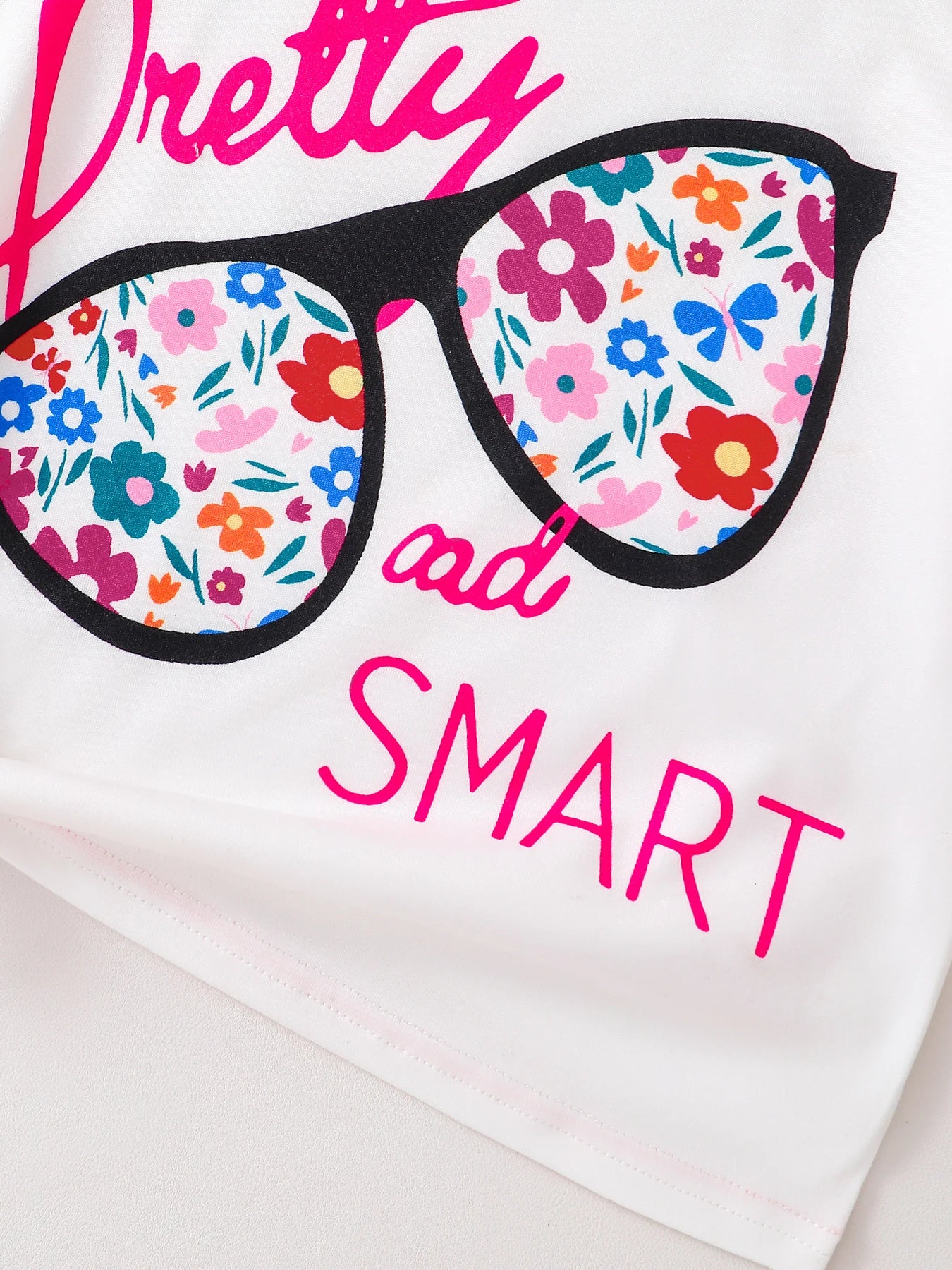 Girls'summer 2 pcs outfit-Tshirt & floral pants.